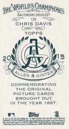 2015 Topps Allen & Ginter - Mini A & G Back #170 Chris Davis Back