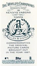 2015 Topps Allen & Ginter - Mini A & G Back #189 Kennys Vargas Back