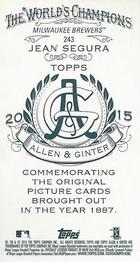 2015 Topps Allen & Ginter - Mini A & G Back #243 Jean Segura Back