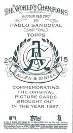 2015 Topps Allen & Ginter - Mini A & G Back #257 Pablo Sandoval Back