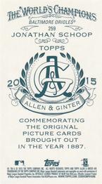 2015 Topps Allen & Ginter - Mini A & G Back #259 Jonathan Schoop Back