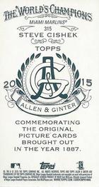 2015 Topps Allen & Ginter - Mini A & G Back #315 Steve Cishek Back