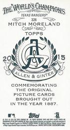 2015 Topps Allen & Ginter - Mini A & G Back #326 Mitch Moreland Back