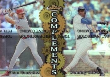 1999 Finest - Complements Dual Refractors #C4 Juan Gonzalez / Sammy Sosa Front