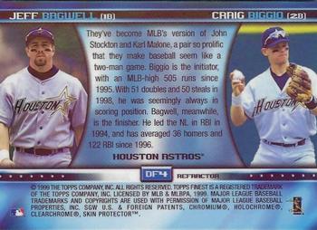 1999 Finest - Double Feature Refractor Left #DF4 Craig Biggio / Jeff Bagwell  Back