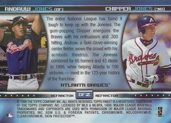 1999 Finest - Double Feature Dual Refractors #DF2 Chipper Jones / Andruw Jones  Back