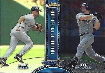 1999 Finest - Double Feature Dual Refractors #DF4 Craig Biggio / Jeff Bagwell Front