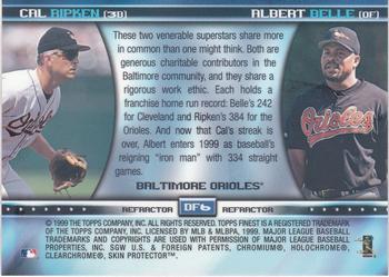 1999 Finest - Double Feature Dual Refractors #DF6 Albert Belle / Cal Ripken Back