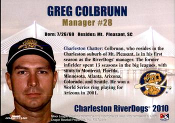 2010 Grandstand Charleston RiverDogs #NNO Greg Colbrunn Back