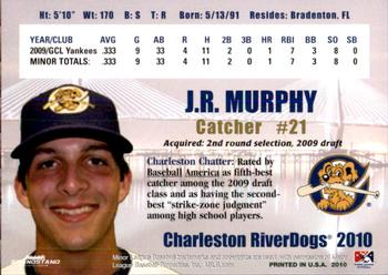2010 Grandstand Charleston RiverDogs #NNO J.R. Murphy Back