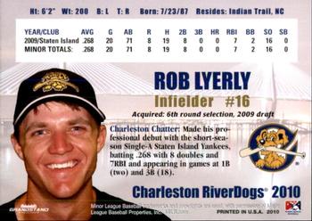 2010 Grandstand Charleston RiverDogs #NNO Rob Lyerly Back
