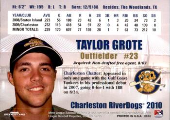 2010 Grandstand Charleston RiverDogs #NNO Taylor Grote Back