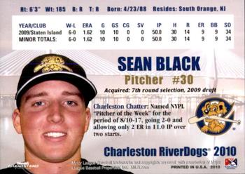 2010 Grandstand Charleston RiverDogs #NNO Sean Black Back