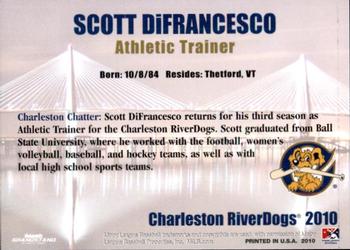 2010 Grandstand Charleston RiverDogs #NNO Scott DiFrancesco Back