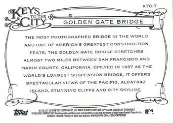 2015 Topps Allen & Ginter - Keys to the City #KTC-7 Golden Gate Bridge Back