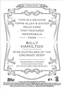 2015 Topps Allen & Ginter - Full Size Relic #FSRA-BHM Billy Hamilton Back