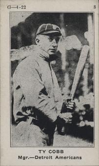 1922 W501 #8 Ty Cobb Front