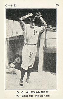 1922 W501 #59 Grover Cleveland Alexander Front