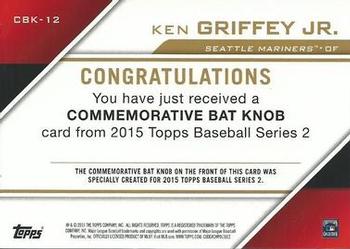 2015 Topps - Commemorative Bat Knobs #CBK-12 Ken Griffey Jr. Back