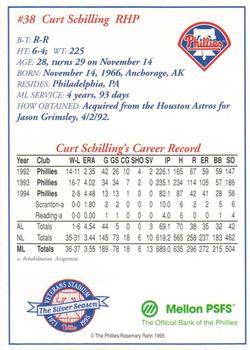 1995 Mellon Bank Philadelphia Phillies #NNO Curt Schilling Back