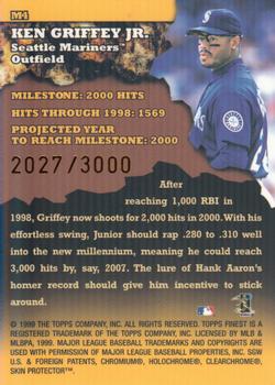 1999 Finest - Milestones #M4 Ken Griffey Jr. Back