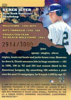 1999 Finest - Milestones #M9 Derek Jeter Back
