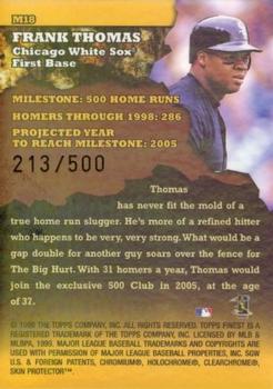 1999 Finest - Milestones #M18 Frank Thomas Back