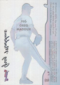1999 Finest - Peel and Reveal Hyperplaid #PR6 Greg Maddux  Back