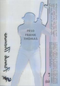 1999 Finest - Peel and Reveal Hyperplaid #PR10 Frank Thomas  Back
