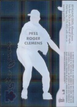 1999 Finest - Peel and Reveal Hyperplaid #PR11 Roger Clemens  Back
