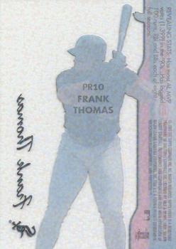 1999 Finest - Peel and Reveal Sparkle #PR10 Frank Thomas  Back