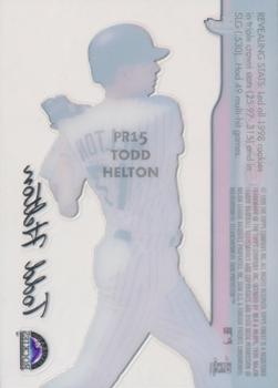1999 Finest - Peel and Reveal Stadium Stars #PR15 Todd Helton  Back