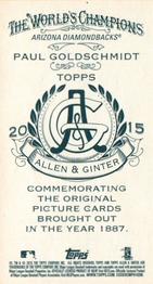 2015 Topps Allen & Ginter - Mini No Card Number #NNO Paul Goldschmidt Back