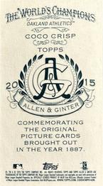 2015 Topps Allen & Ginter - Mini No Card Number #NNO Coco Crisp Back