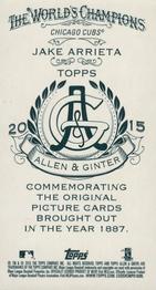 2015 Topps Allen & Ginter - Mini No Card Number #NNO Jake Arrieta Back