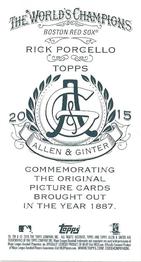 2015 Topps Allen & Ginter - Mini No Card Number #NNO Rick Porcello Back