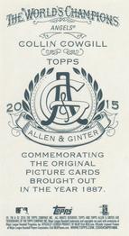 2015 Topps Allen & Ginter - Mini No Card Number #NNO Collin Cowgill Back