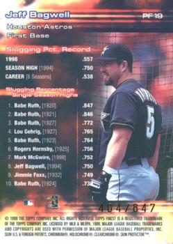 1999 Finest - Prominent Figures #PF19 Jeff Bagwell Back