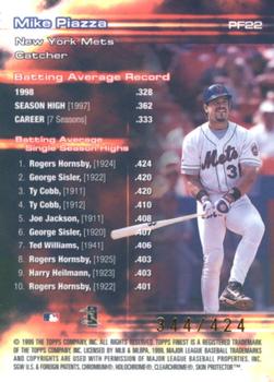 1999 Finest - Prominent Figures #PF22 Mike Piazza Back