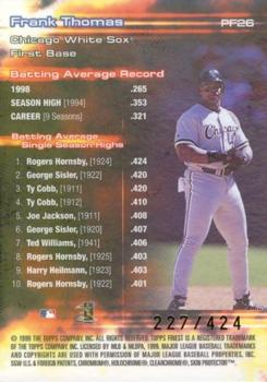 1999 Finest - Prominent Figures #PF26 Frank Thomas Back