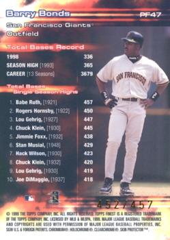 1999 Finest - Prominent Figures #PF47 Barry Bonds Back