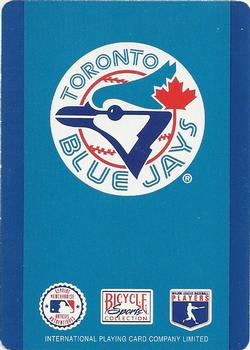 1994 Bicycle Toronto Blue Jays Playing Cards #A♥ Joe Carter Back
