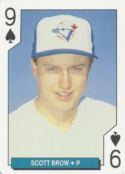 1994 Bicycle Toronto Blue Jays Playing Cards #9♠ Scott Brow Front