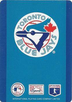 1994 Bicycle Toronto Blue Jays Playing Cards #J♣ Danny Cox Back