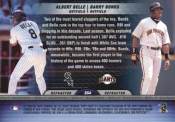 1999 Finest - Split Screen Dual Refractors #SS4 Barry Bonds / Albert Belle  Back