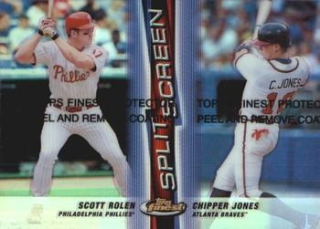 1999 Finest - Split Screen Dual Refractors #SS8 Scott Rolen / Chipper Jones  Front