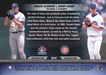 1999 Finest - Split Screen Dual Refractors #SS10 Kerry Wood / Roger Clemens  Back