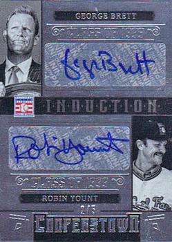2015 Panini Cooperstown - HOF Induction Dual Signatures #16 Robin Yount / George Brett Front