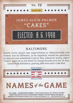 2015 Panini Cooperstown - Names of the Game #19 Jim Palmer Back