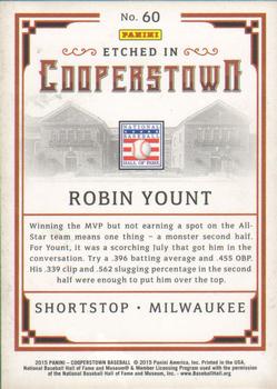 2015 Panini Cooperstown - Etched in Cooperstown Silver #60 Robin Yount Back